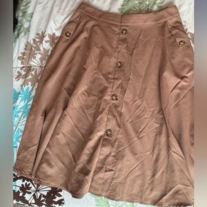 Elegant Brown Button-Down Skirt